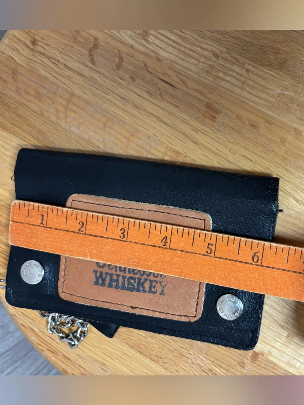 Vintage Gilbert Leather Jack Daniel's Trucker Biker Wallet with Original Chain